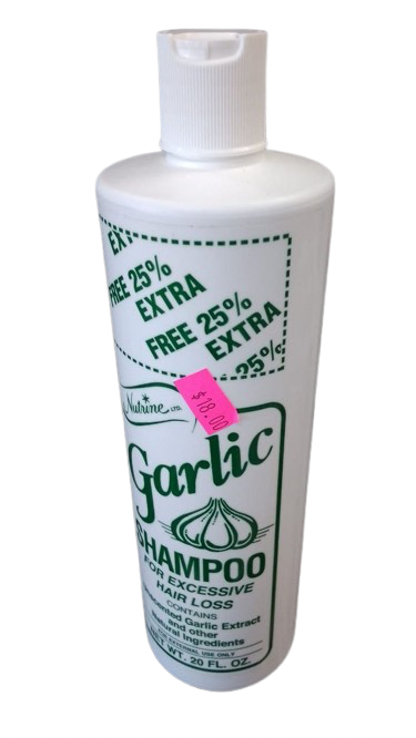 Garlic shampoo to treat excessive hair loss - detergents